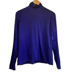 Vintage Emanuel Ungaro satin long sleeve mock neck top excellent condition